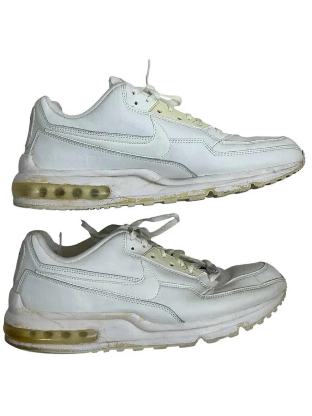 Nike Air Max Running Shoes White 316376-111 Low Top Lace Up Sneakers Men's US 12